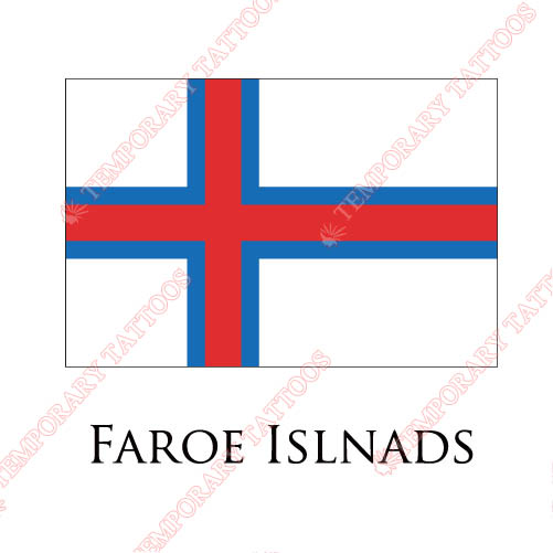 Faroe Islands flag Customize Temporary Tattoos Stickers NO.1872
